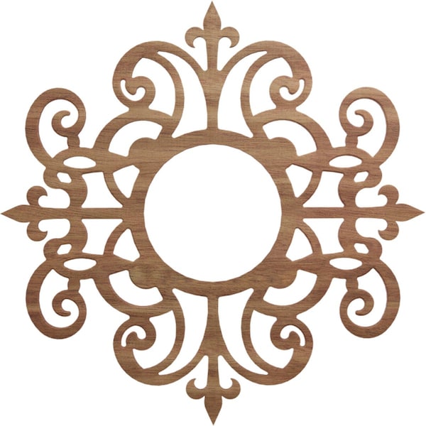 Ekena Millwork Dijon Wood Fretwork Pierced Ceiling Medallion, Walnut, 24"OD x 7 3/4"ID x 1/4"T CMWP24X24X0250DIWA - main